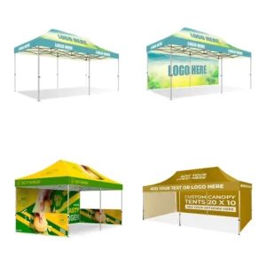 3 x 6 m Custom Logo Full-Color Printed Aluminum Folding Advertising Canopy Tent with 50 mm Frame for Supermarkets