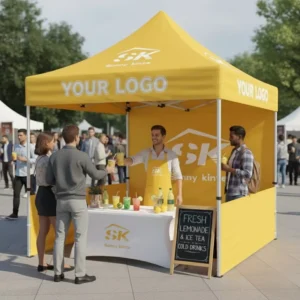 3 x 6 m Heavy-Duty Waterproof Aluminum-Frame Folding Pop-Up Exhibition Canopy Tent, Custom Printed