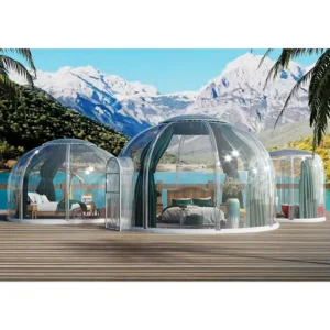 3.5m 5m Inflatable Geodesic Bubble Dome Tent Waterproof Glamping Tent With Bathroom