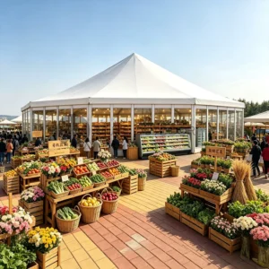 300 People Multi-sided Aluminum Frame Marquee Tent Clear Span Polygon Roof for Flea Market and Outdoor Market Gathering
