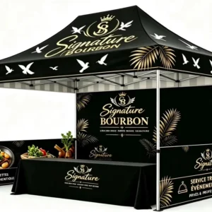 300D Oxford Metal Frame Tent, 10x15FT Twin Hexagon Pop-Up Canopy – Stormproof, Foldable, Compact for Outdoors & Backyard