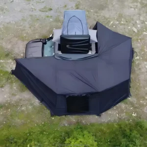 360 Canopy Double Layer Four-Season Aluminum Shell 600D Oxford Waterproof Car Rooftop Tent Fan-Shaped Quick-Opening Design SUV