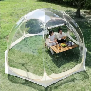 360 Panoramic Aluminum Film Camouflage Bubble Tent Four Season Quick Automatic Opening One Bedroom for Glamping Restaurant