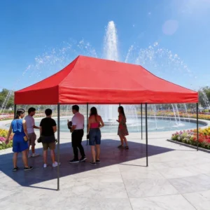 36m Sunshade with 30-Tube Iron Frame, PVC-Coated Retractable Folding Outdoor Canopy Tent