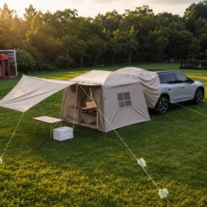 380x230cm Inflatable Car Tailgate Tent SUV Rear Camping House 210D Oxford High Strength PVC Air Column Portable Waterproof