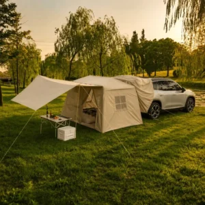 380x230cm Inflatable SUV Tailgate Tent 210D Oxford Fabric Car Rear Camping House High Strength PVC Air Column Portable