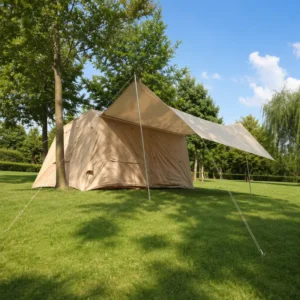 Family Outdoor Ridge Tent 420D Oxford Khaki Inflatable Shelter 396x270x200cm PVC Air Column Camping Bulk