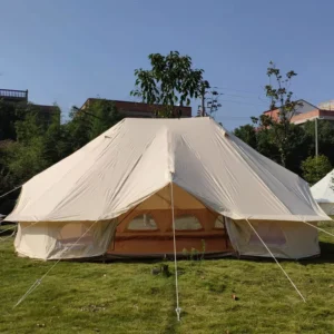 3M/4M/5M/6M Outdoor Camping Luxury Yurt Glamping 4 Season 5-12 Persons Family Straight Bracing 20 Canvas Tent