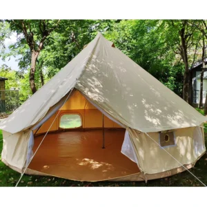 3M/4M/5M/6M Outdoor Glamping Cotton Canvas Bell Tent Teepee Yurt Tent 4 Season