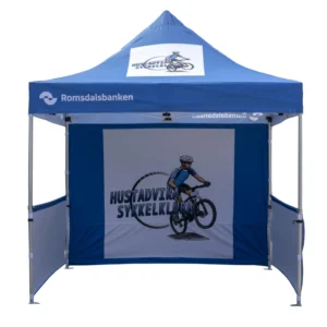 3X3M Custom Printed Exhibition Folding Canopy Tent Half Sidewalls Aluminum Frame Single Layer Portable Oxford Fabric PU Backing
