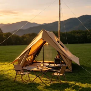 3kg Lightweight 2 Person Cabin Tent Rainproof Outdoor Camping Tent with Chimney Hole Design