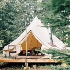 3m Canvas Tent 100% Cotton Canvas Bell Tent Family Camping Yurt for Hot Tent with Stove Jack