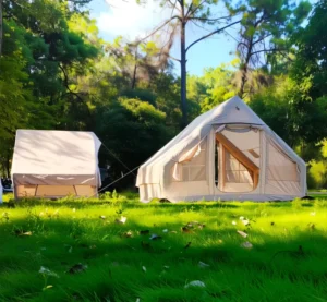3×2.1m Lightweight Portable Outdoor Inflatable Tent Oxford Cloth Waterproof Four season Family Glamping Cabin for 2 3 Persons