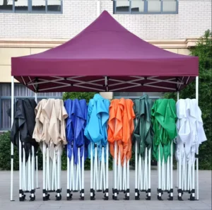 3×3, 3×4.5, 3×6 Easy-Up Folding Pop-Up Canopy Tent with Automatic Iron Frame, Custom Printing, Waterproof Sun Protection