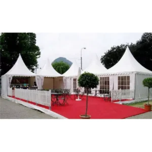 3×3 5×5 White Double Fabric Pagoda Tent, Aluminum Alloy, Waterproof Outdoor Advertising Shelter for Garden Events