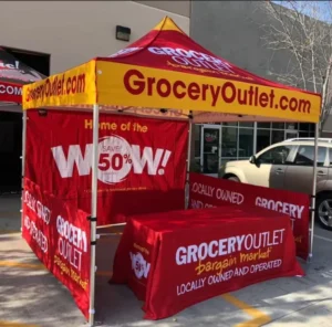 3×3 Aluminum Advertising Folding Gazebo Canopy Tent with Roof and Walls