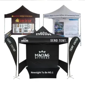 3×3 Promotional Custom Print pop up Tent Business Gazebo Canopy Folding Marquee Wall Event Sport Trade Show Tent with Flag