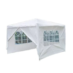 3×3 Steel Frame Pop-Up Party Tent Heavy Duty 10×10 Canopy Garden Pavilion for Weddings and Events with Walls