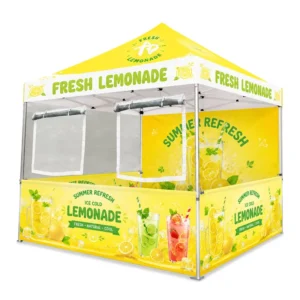 3x3M Foldable Outdoor Gazebo Tent Waterproof Oxford Canopy with Custom Logo for Trade Show & Lemonade Stand