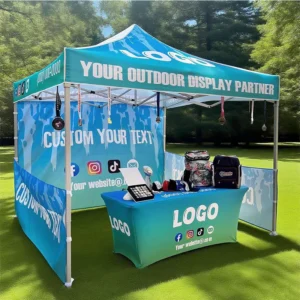 3x3m 10x10ft Advertising Folding Pop-Up Gazebo Tent with Roof and Sidewalls Custom Printed