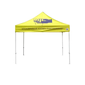 3x3m (10x10ft) Folding Pop-Up Tent with Custom Printing, Roof, and Sidewalls