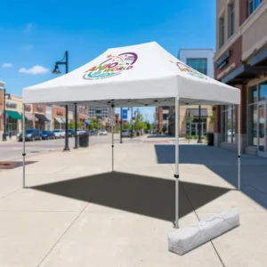 3x3m Aluminium Folding Tent Portable Pop-Up Gazebo UV-Resistant Quick-Open Canopy for Beach Garden Outdoor Use
