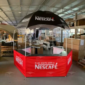 3x3m Custom Printed Hexagonal Kiosk Booth Dome Tent for Outdoor Marketing and Advertising