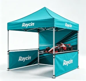3x3m Event Party Tent 40mm Aluminum Frame 17kg Heavy Duty Waterproof Printed Pop up Party Gazebo with Sidewalls