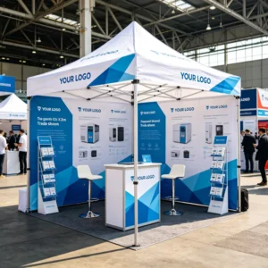 3x3m Foldable Commercial Gazebo Windproof Fabric Outdoor Trade Show Tent for Promotion Event Fair