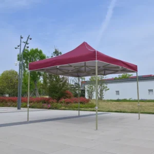 3x3m Hexagonal Commercial Event Tent Bean Paste Green Frame Windproof Straps Drainage Wire Heavy Duty Canopy
