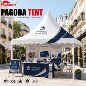 3x3m High Peak Pagoda Tent Commercial Exhibition Gazebo Marquee for Outdoor Trade Show