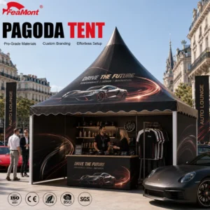 3x3m High Peak Pagoda Tent Heavy Duty Exhibition Gazebo for Outdoor Advertising Trade Fair