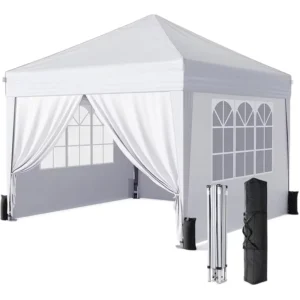 3x3m Outdoor Waterproof Pop Up Canopy Tent Portable Folding Gazebo with Stable Bracket for Market Stall Picnic Party