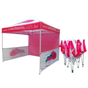 3x3m Pop-Up Canopy Tent Custom Printed Aluminum Frame Waterproof Portable for Outdoor Market Stalls