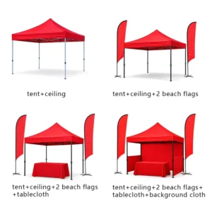 3x3m Pop-up Event Tent with Double Feather Flags