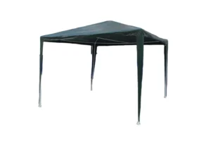 3x3m Portable Pop Up Gazebo Black Steel Outdoor Canopy Tent with Mosquito Netting Sidewalls