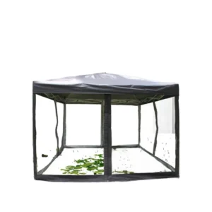 3x3m Portable Pop-Up Gazebo Black Steel Outdoor Canopy Tent with Zippered Mosquito Netting Sidewalls for Patio, Garden, and Parties