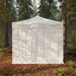3x3m White PVC Tent Sidewall Customizable Waterproof Windproof Outdoor Camping Shelter for Market Stall Barbecue Party