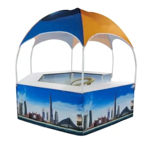 3x3x2.6M Hexagon Kiosk Canopy Booth Dome Tent with Removable Counter