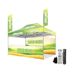 3×4.5m 10x15ft Promotional Gazebo Canopy Pop up Tent Logo Custom Printed Outdoor Foldable Canopy Gazebo With Flag and Tablecloth