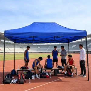 3×4.5m Black Hexagonal Steel Frame Waterproof Folding Pop-Up Gazebo