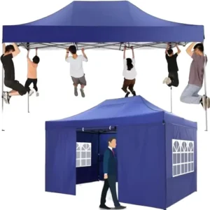 3×4.5m Waterproof Pop up Canopy Tent with 4 Side Walls UV Resistant Oxford Gazebo for Camping Events