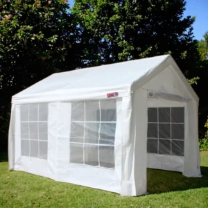 3×4.5m White PE Marquee Outdoor UV Resistant Wedding Party Tent with 6 Legs