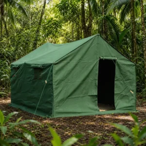 3m X 4m Large Capacity Heavy Duty Canvas Glamping Tent Waterproof Summer Outdoor Safari Camping Single Quick Automatic Opening