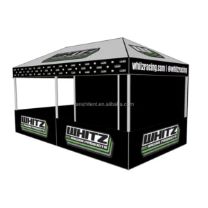3×6 Outdoor Exhibition Folding Advertising Pop-Up Canopy Tent with Half Walls, Waterproof Aluminum Frame