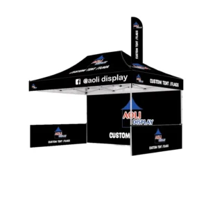 3x6m Heavy-Duty Pop-Up Canopy Tent 600D Waterproof Oxford Fabric Custom Logo Printing Outdoor Events