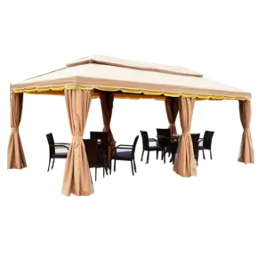 3x6m Roman Gazebo Easy Assembly Outdoor Garden Pavilion Waterproof Canopy Shelter for Events Parties