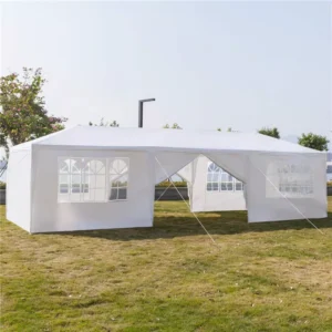 3x9M Wedding Gazebo Party Tent With Full PE Sidewalls with Church Window Waterproof and UV Resistant