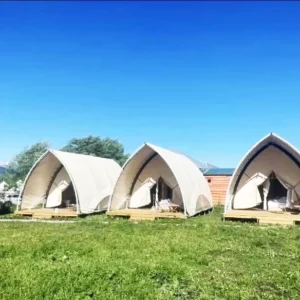 4*6*3m High Quality Sailcloth Luxury Glamping Tent Safari Tent Outdoor Glamping Tents for Family Use Luxury Resort Big Tents