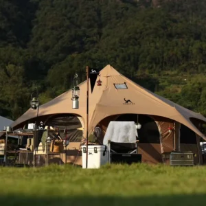 4 6 Person Glamping Tent Waterproof Tent with Dual Doors Easy Setup and Windows 4 Season Use